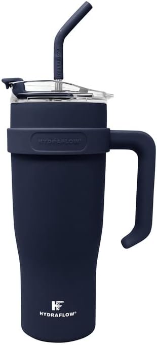 HYDRAFLOW Capri - Vaso de 40 onzas con pajita - Vaso aislado al vac...