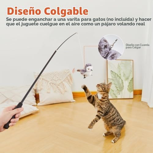 Potaroma Juguetes para Gatos Ave Flapping (No Vuela), Canturreo Rea...