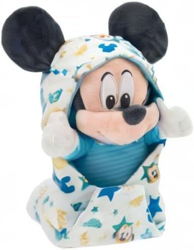 Disney Store Peluche oficial de Mickey Mouse con bolsa para manta,...
