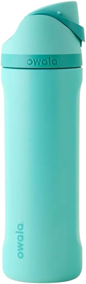 Owala Botella de agua FreeSip de acero inoxidable de 24 onzas (Peac...