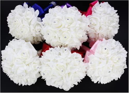 Ramilletes de boda para novia en blanco, ramo de boda para dama de...