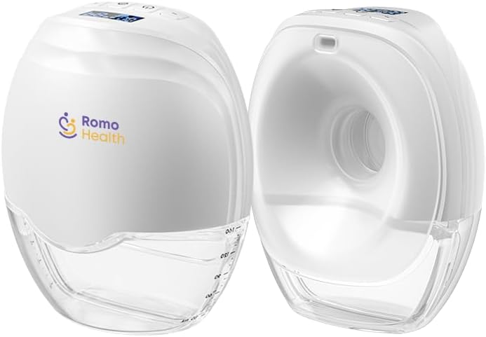 ROMO-GLE\/21 Extractor de leche manos libres, paquete de 2 extracto...