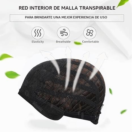 Daiaces Pelucas rizadas para hombre, peluca corta de color marrón,...