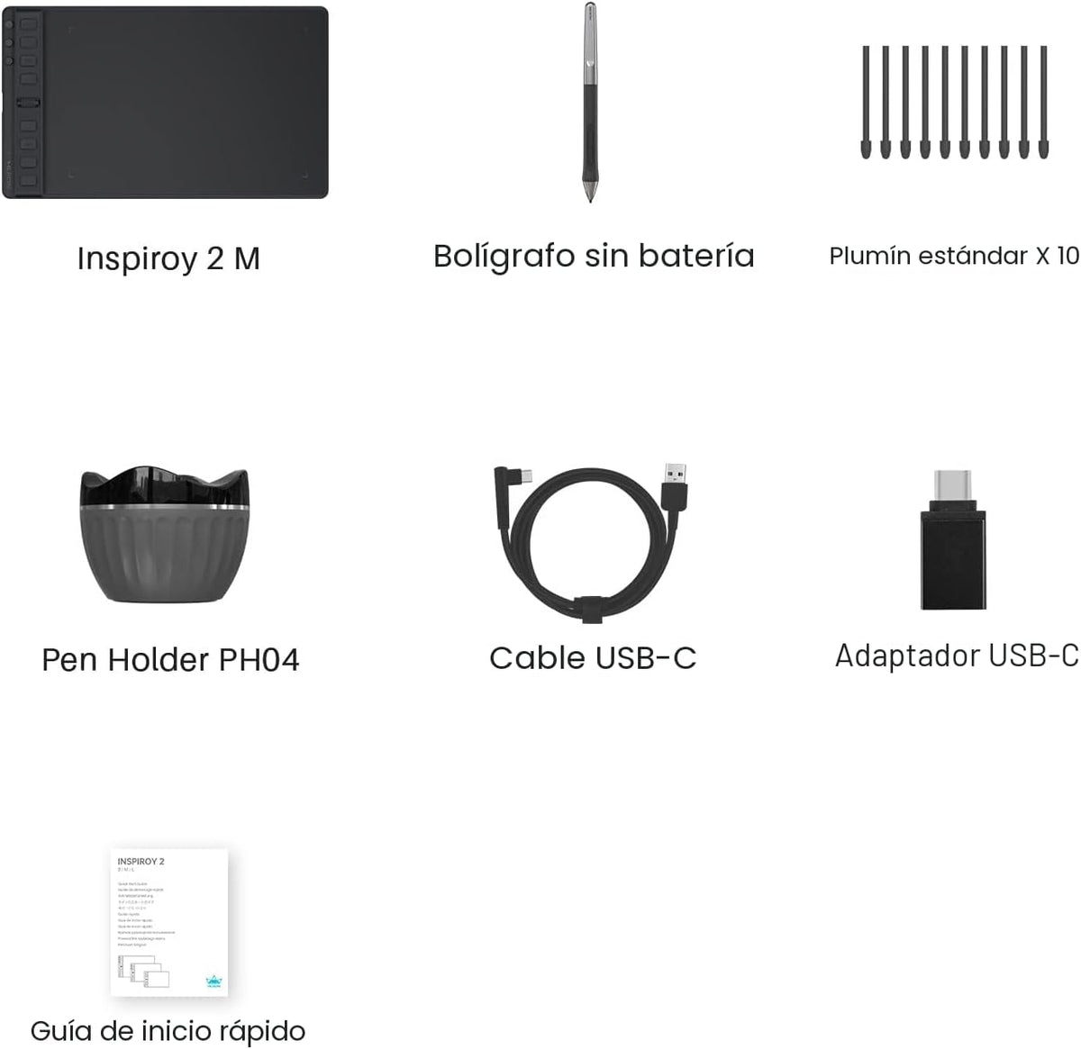 HUION Inspiroy 2 Tableta de dibujo mediana con rueda de desplazamie...