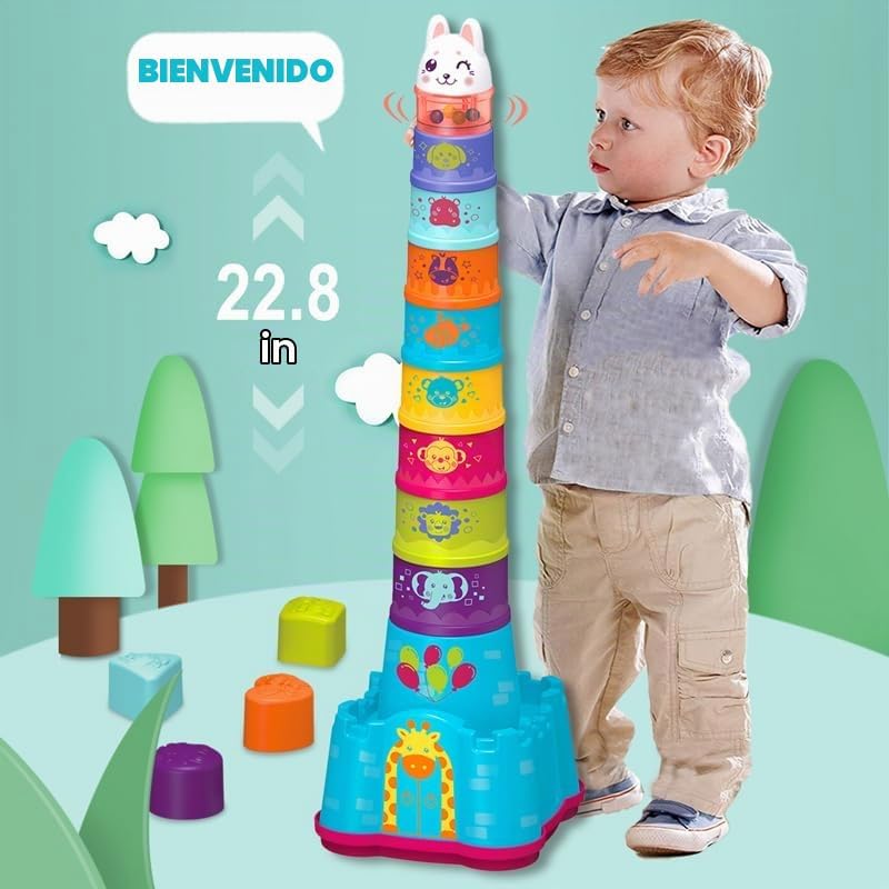 LTKFFFdp - Juguetes apilables para bebés de 1 a 3 años, clasificado...