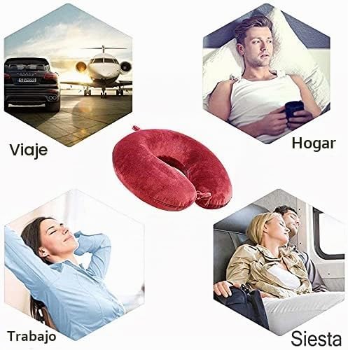 GDEOUP Almohada de viaje - Almohada de cuello de espuma viscoelásti...