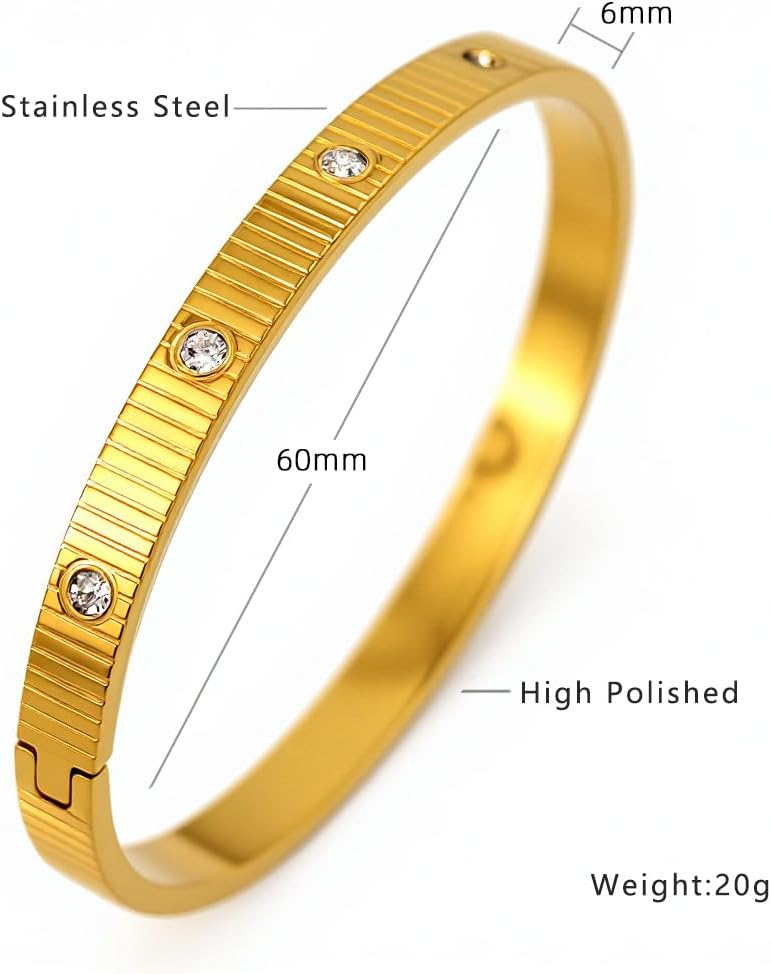 Ntutrxk Pulseras de oro para mujer - 4 piezas\/3 piezas, juego de p...