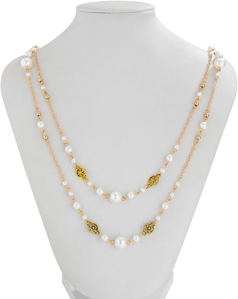 Collares de cadena larga para mujer, collares de perlas para mujer,...