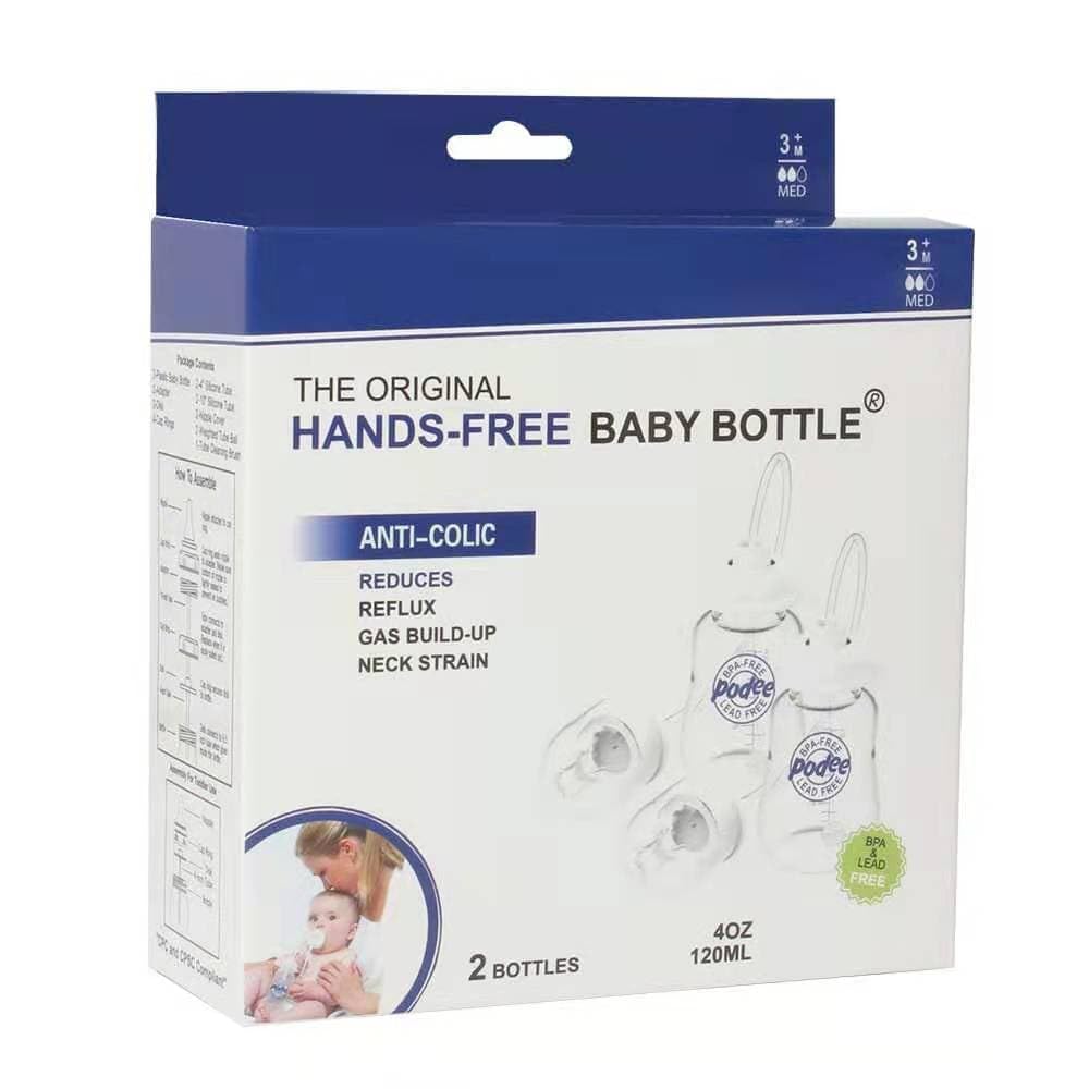 Podee - Botella manos libres para bebé, sistema de alimentación ant...
