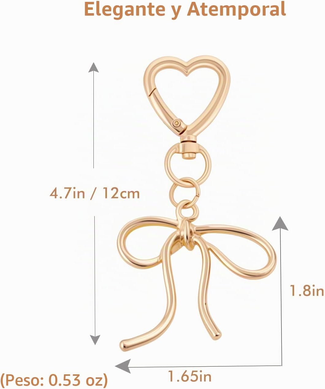 Rikhiua Lindo llavero de lazo elegante con dije de corazón para muj...
