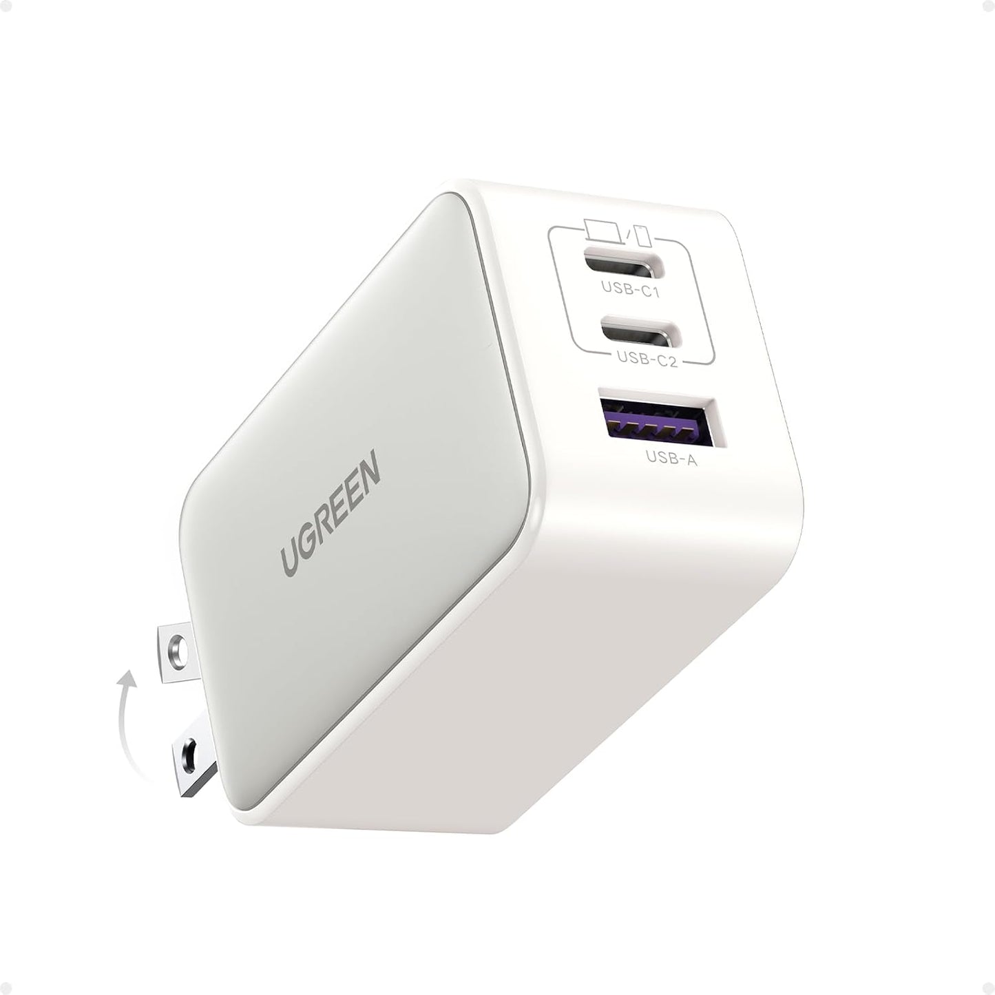 UGREEN Bloque de cargador USB C de 65 W, Nexode 3 puertos GaN Fast...