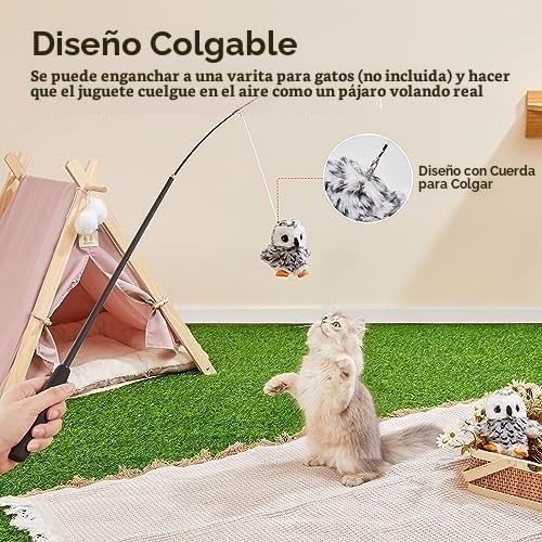 Potaroma Juguetes para gatos con forma de búho que aletea (sin vola...