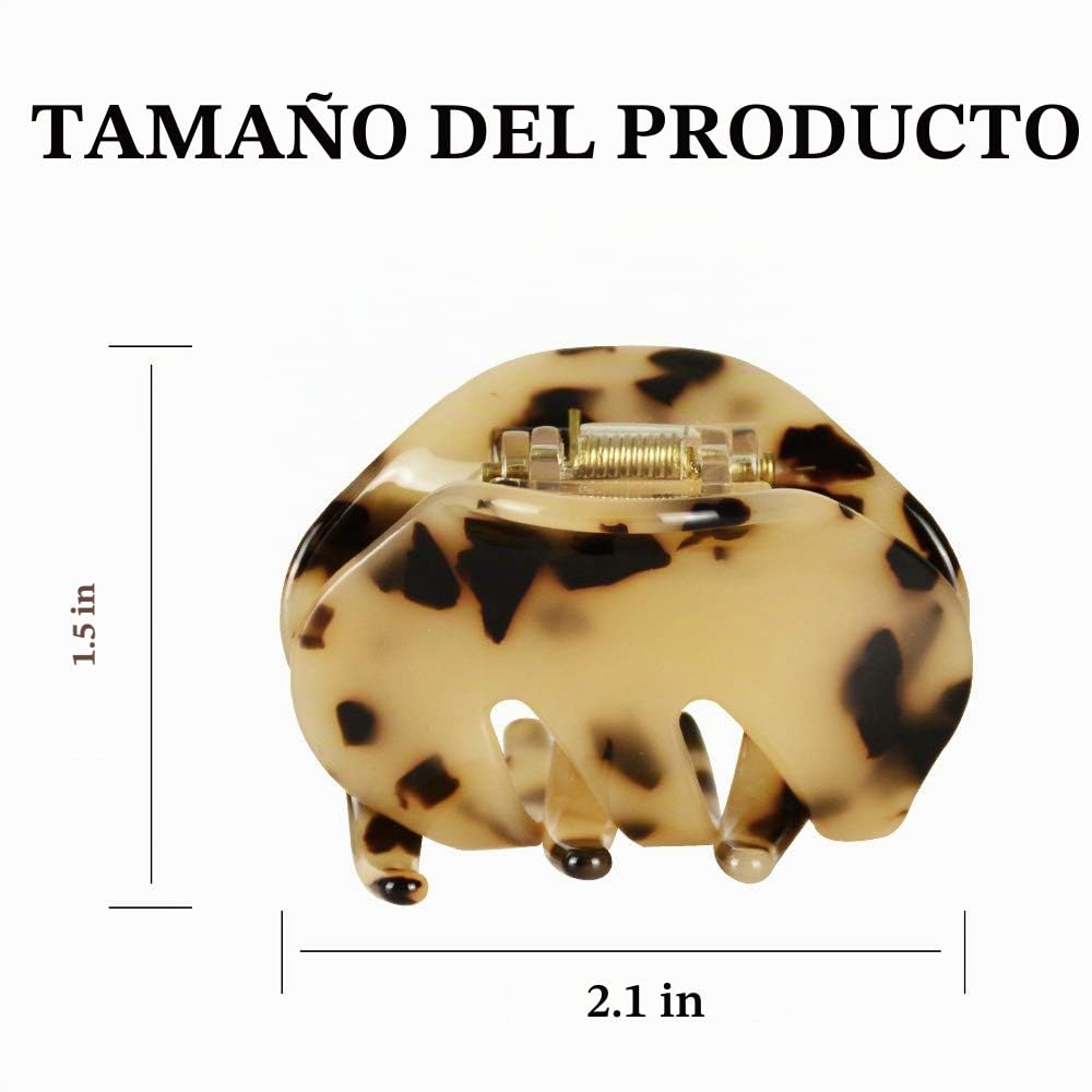 Paquete de 4 pinzas para el cabello de 2.1 pulgadas, concha de tort...