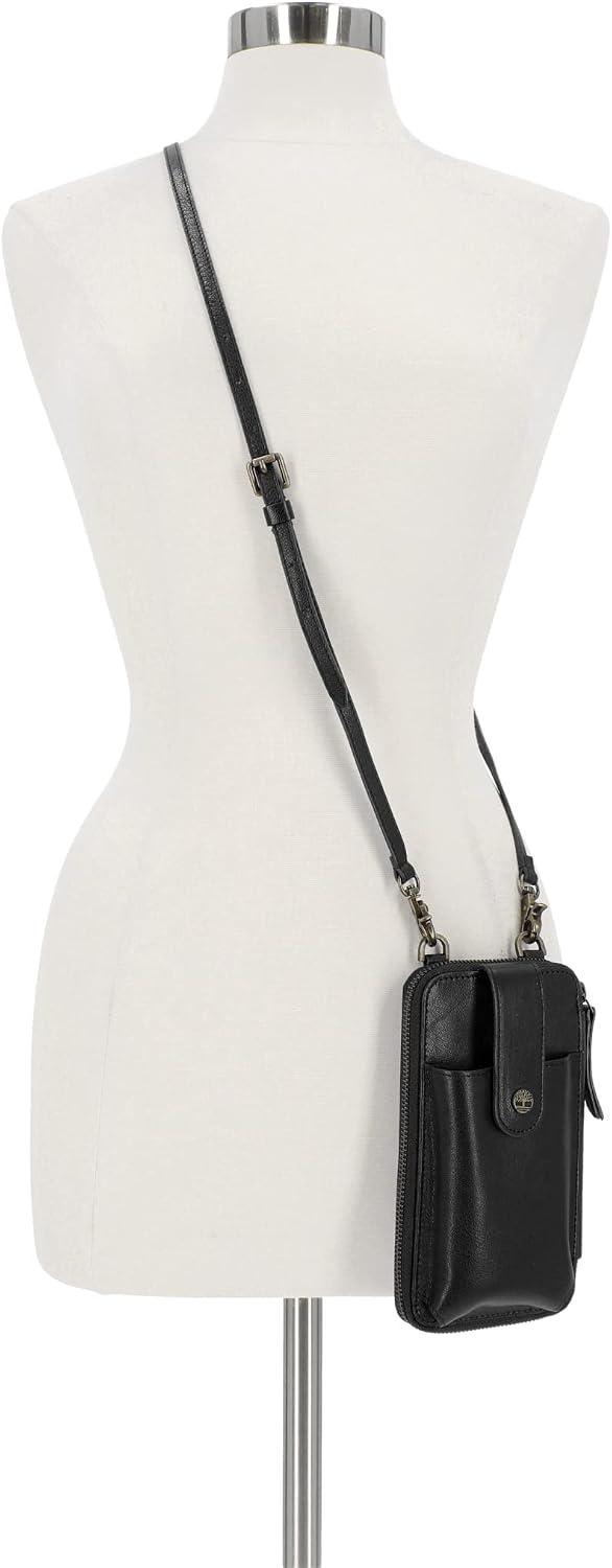 Timberland - Bolso cruzado de cuero RFID para teléfono de mujer