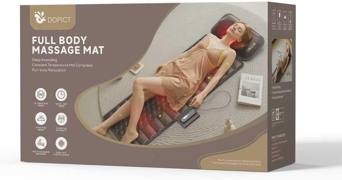 DOPICT Alfombrilla de masaje, masajeador de cuello desmontable, cal...