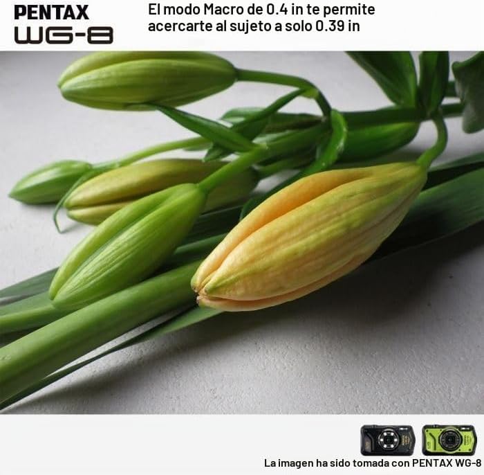 PENTAX WG-8 - Cámara de aventura negra para todo tipo de clima, con...