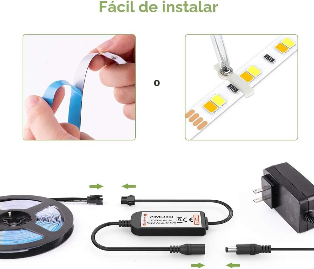 Novostella Tira de Luces LED Blanca Sintonizable de 40 pies, 1344 L...