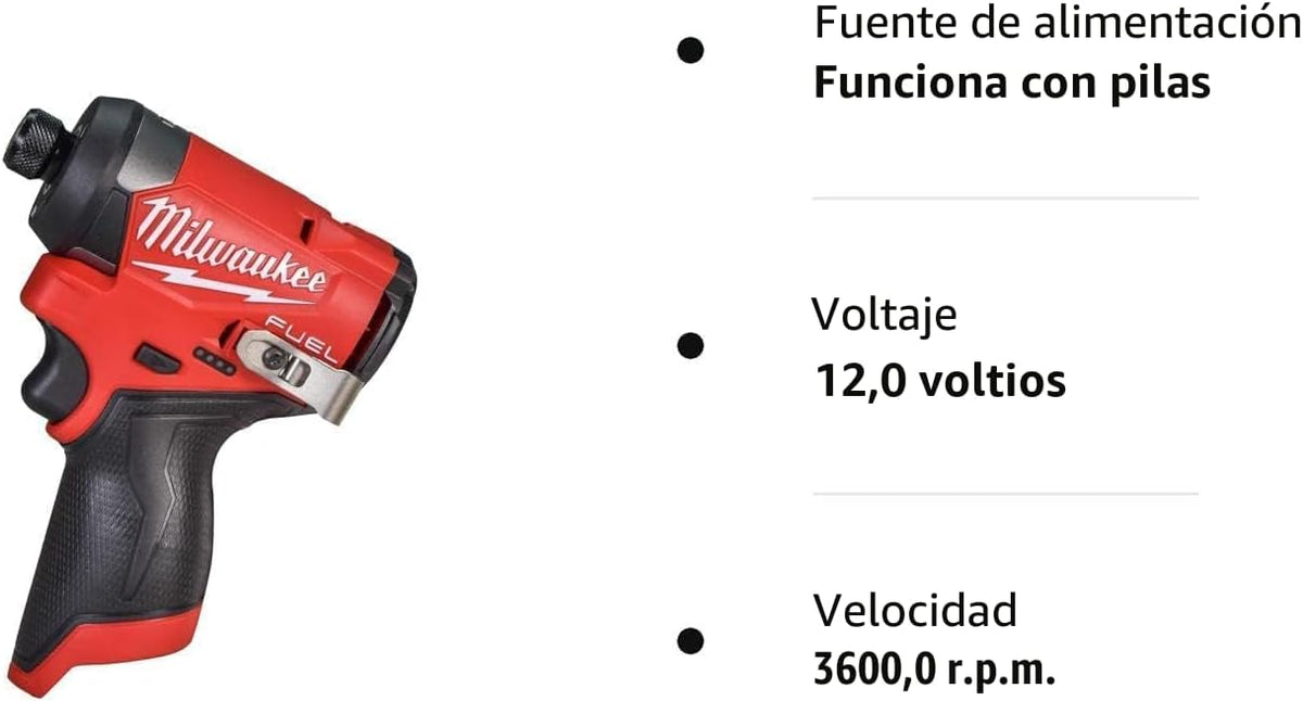 Milwaukee 3453-20 12V Fuel 1\/4" Destornillador de impacto hexa...