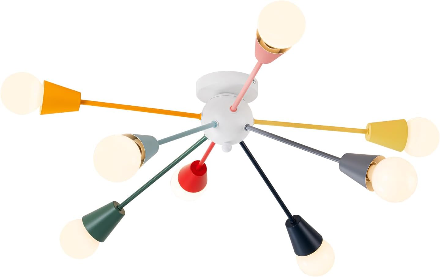 Ymlii Candelabro colorido, candelabro Sputnik moderno de 8 luces, l...