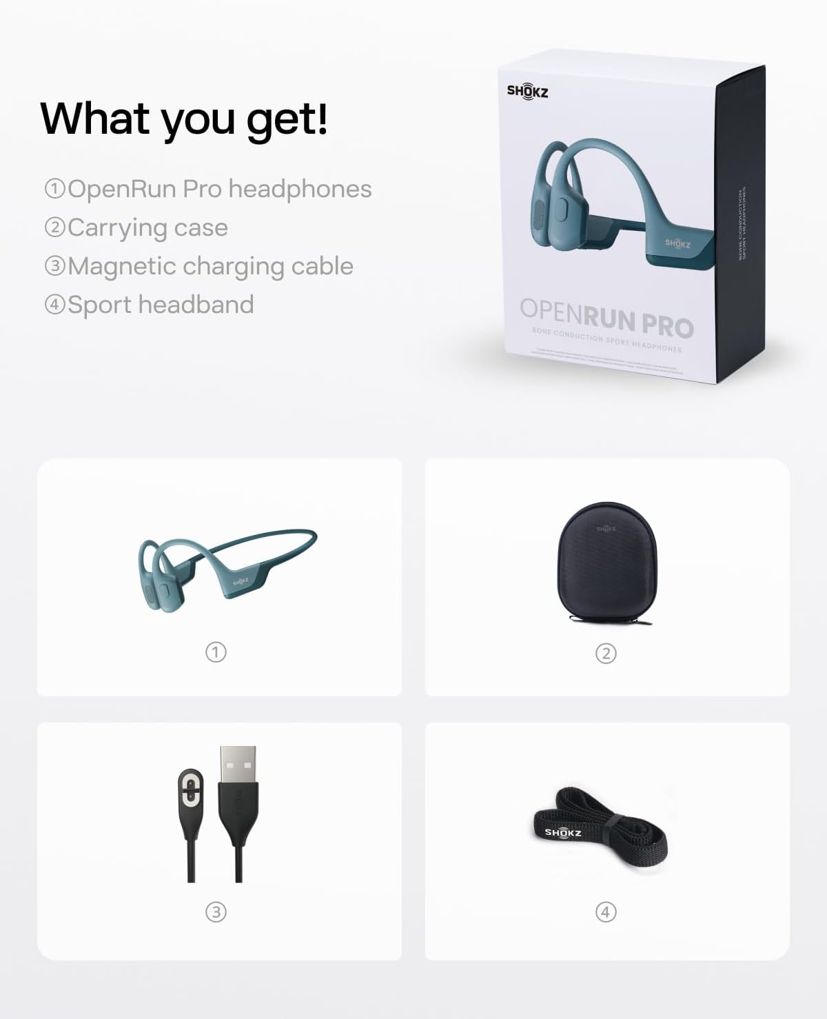SHOKZ OpenRun Pro - Auriculares de conducción ósea, auriculares dep...