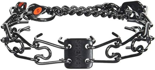 Herm Sprenger - Collar de acero inoxidable negro para perro, collar...