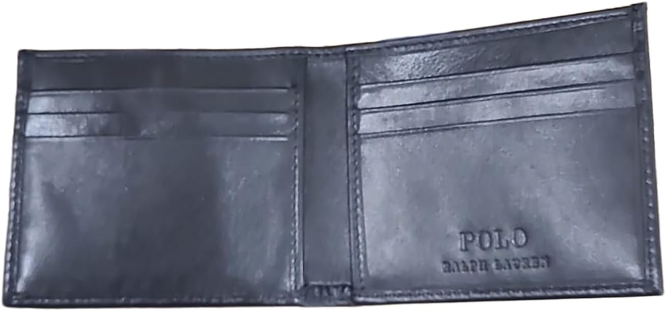 POLO RALPH LAUREN Billetera plegable de cuero para hombre \u2013 Di...