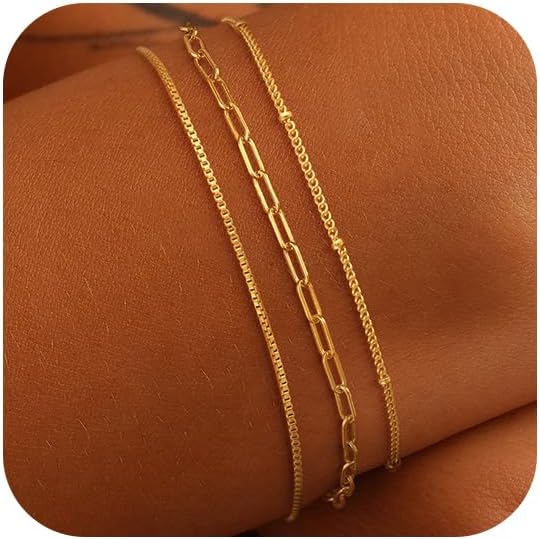 MBW Pulseras chapadas en plata para mujer, delicadas pulseras de pl...