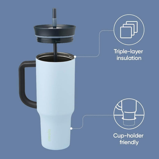Owala - Vaso de viaje aislado de acero inoxidable de triple capa co...