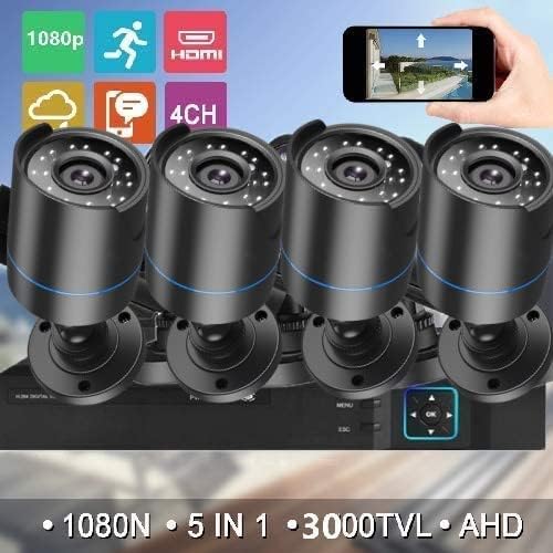3000TVL - Kit de cámara DVR de vigilancia para el hogar, 4 cámaras...