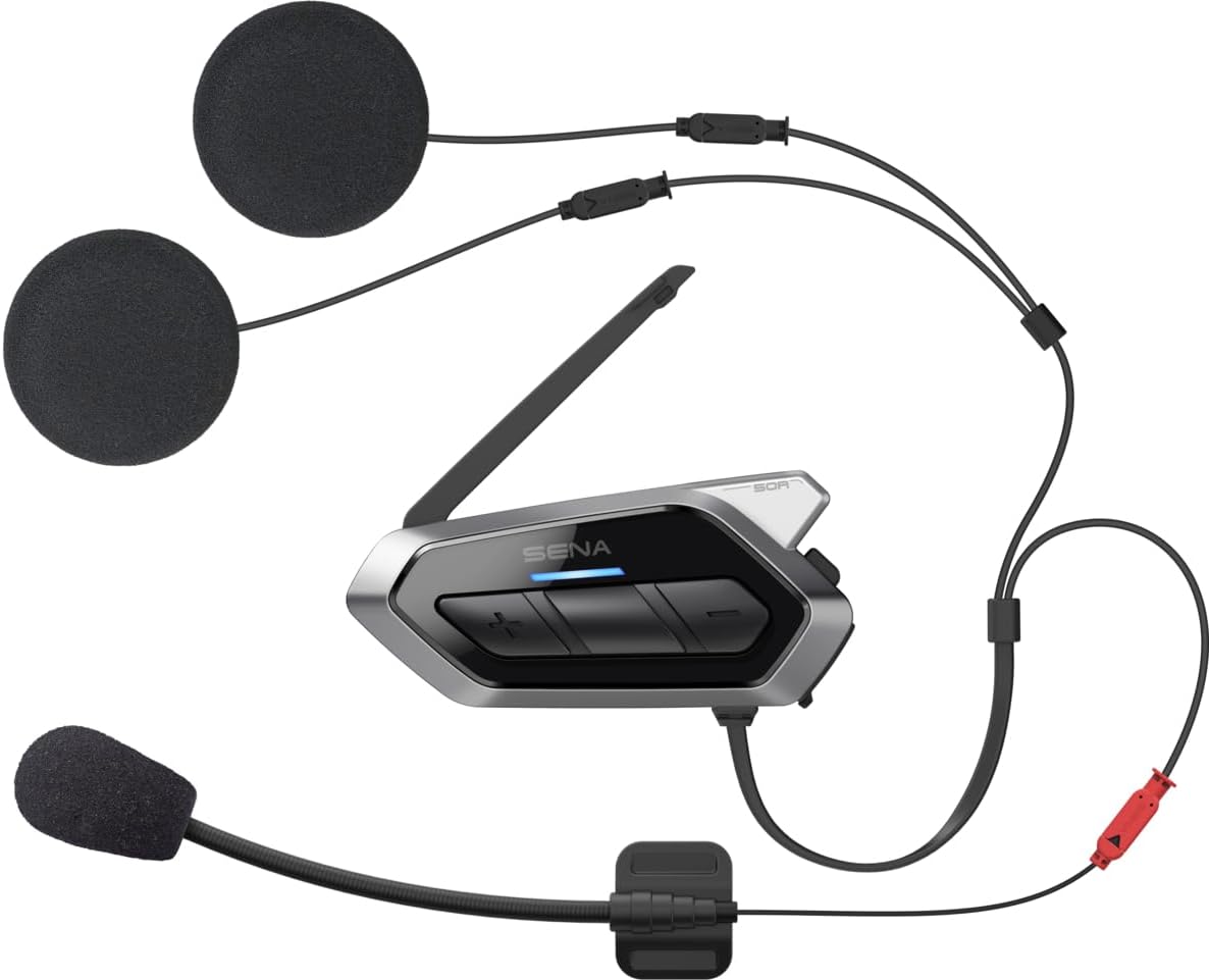 Sena 50R Audífonos de motocicleta Bluetooth de 3 botones con sistem...
