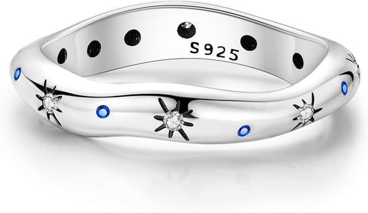 Hapour Anillo de Plata de Ley 925 para Mujer, Anillos Eternos Preci...