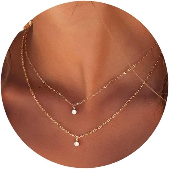 NECOCY - Collares delicados chapados en oro de 14k\/plata con circo...