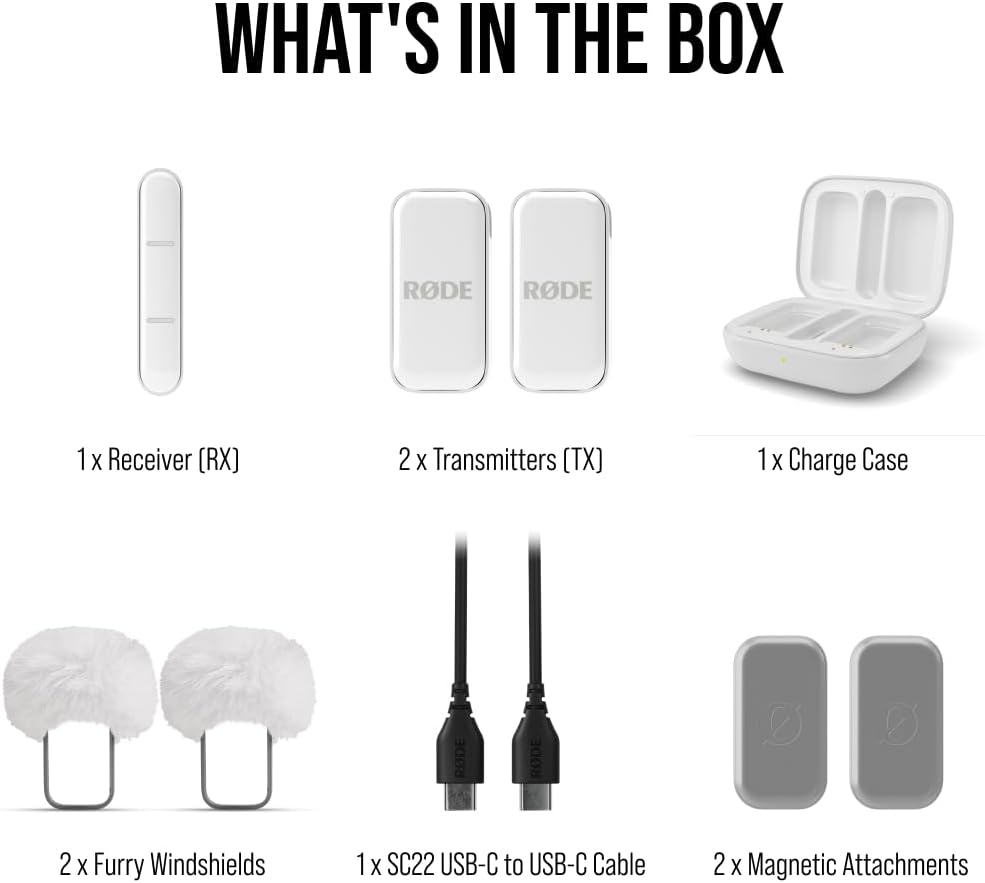 RØDE Micrófono Inalámbrico - Micrófono Inalámbrico Compacto, Dos Mi...