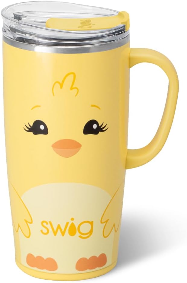 Swig Life - Taza de viaje de 22 onzas con asa y tapa, vaso aislante...