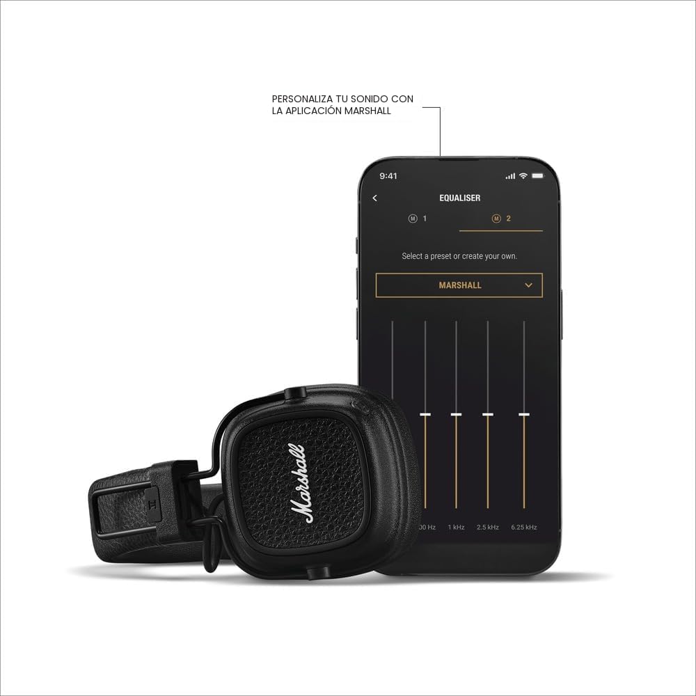 Marshall Major V - Auriculares inalámbricos con Bluetooth para llev...