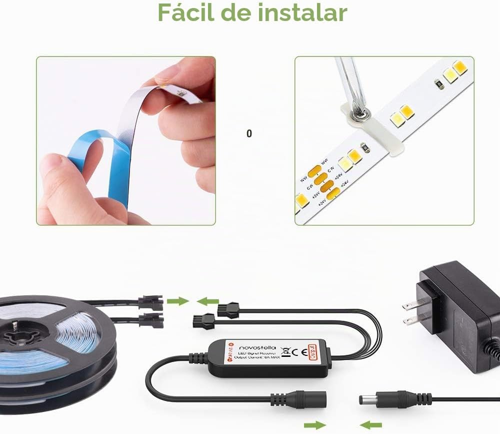 NOVOSTELLA Juego de tira de luces LED blancas sintonizables de 80 p...