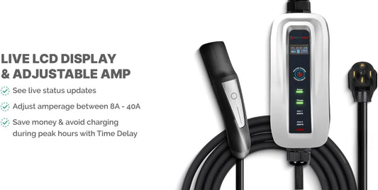 Splitvolt Cargador EV Ajustable de Nivel 2 240v, Cable de 26 pies,...