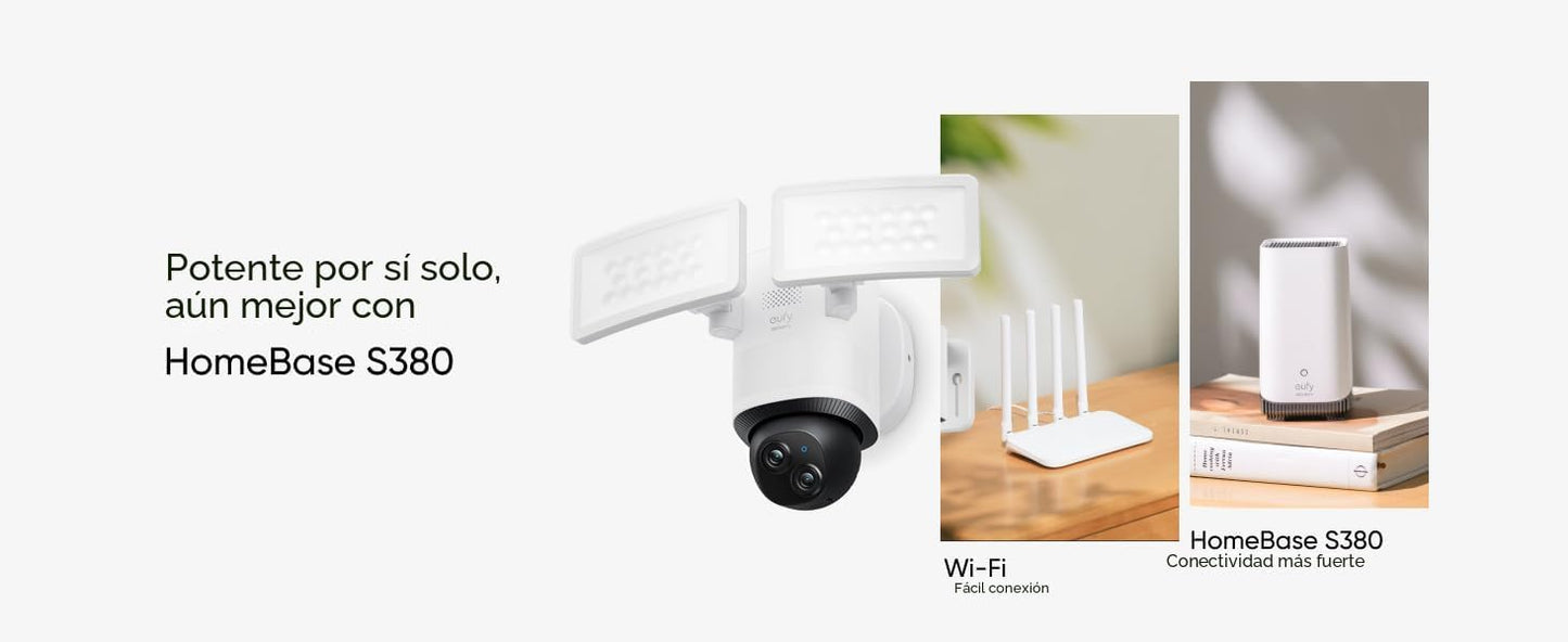 eufy Security Floodlight - Cámara con cable E340 2pack+Homebase3, c...