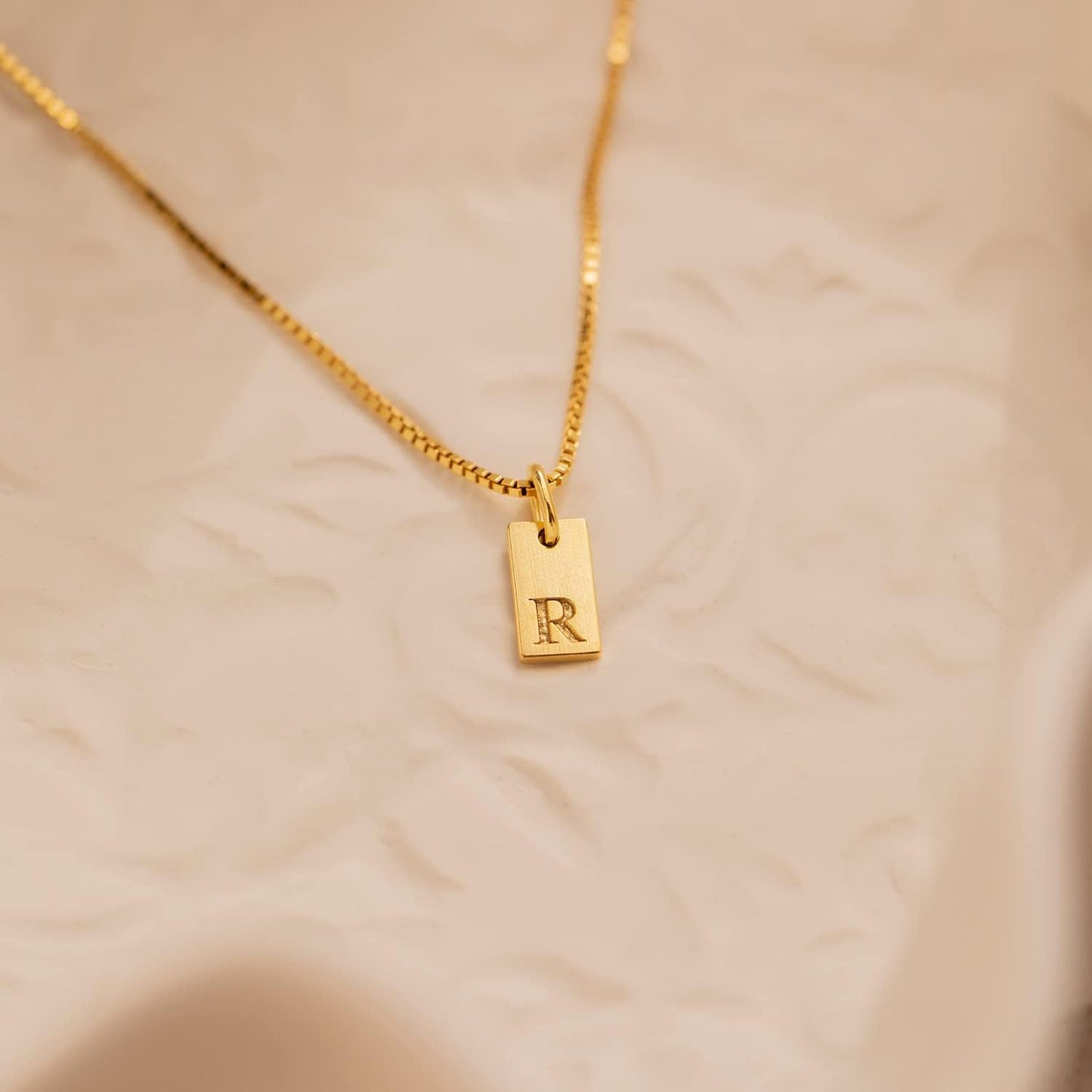 Collares con letra inicial para mujer, chapados en oro de 14 quilat...