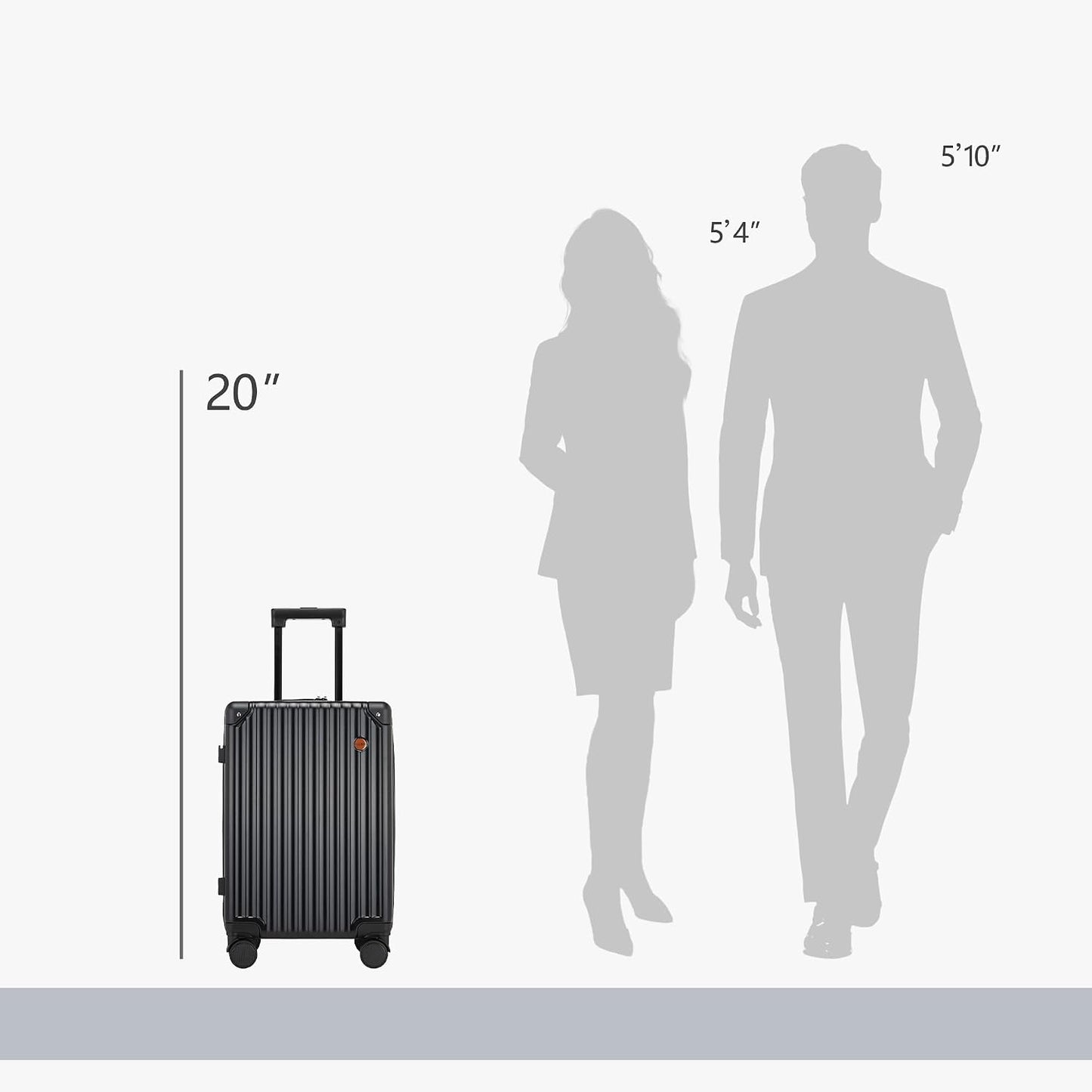 Haimyren Equipaje de mano de 20 pulgadas, aprobado por aerolíneas d...