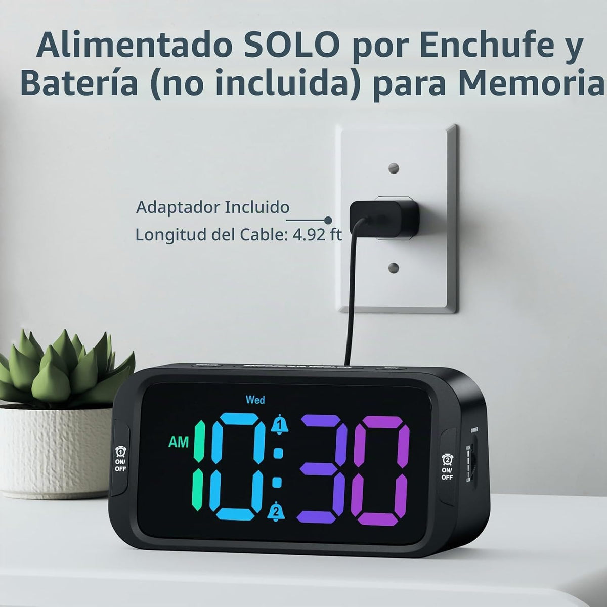 Odokee Reloj despertador digital doble para dormitorio: reloj eléct...