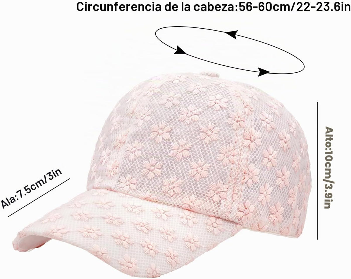 Tidefire Gorras de béisbol de flores pequeñas de encaje para mujer,...