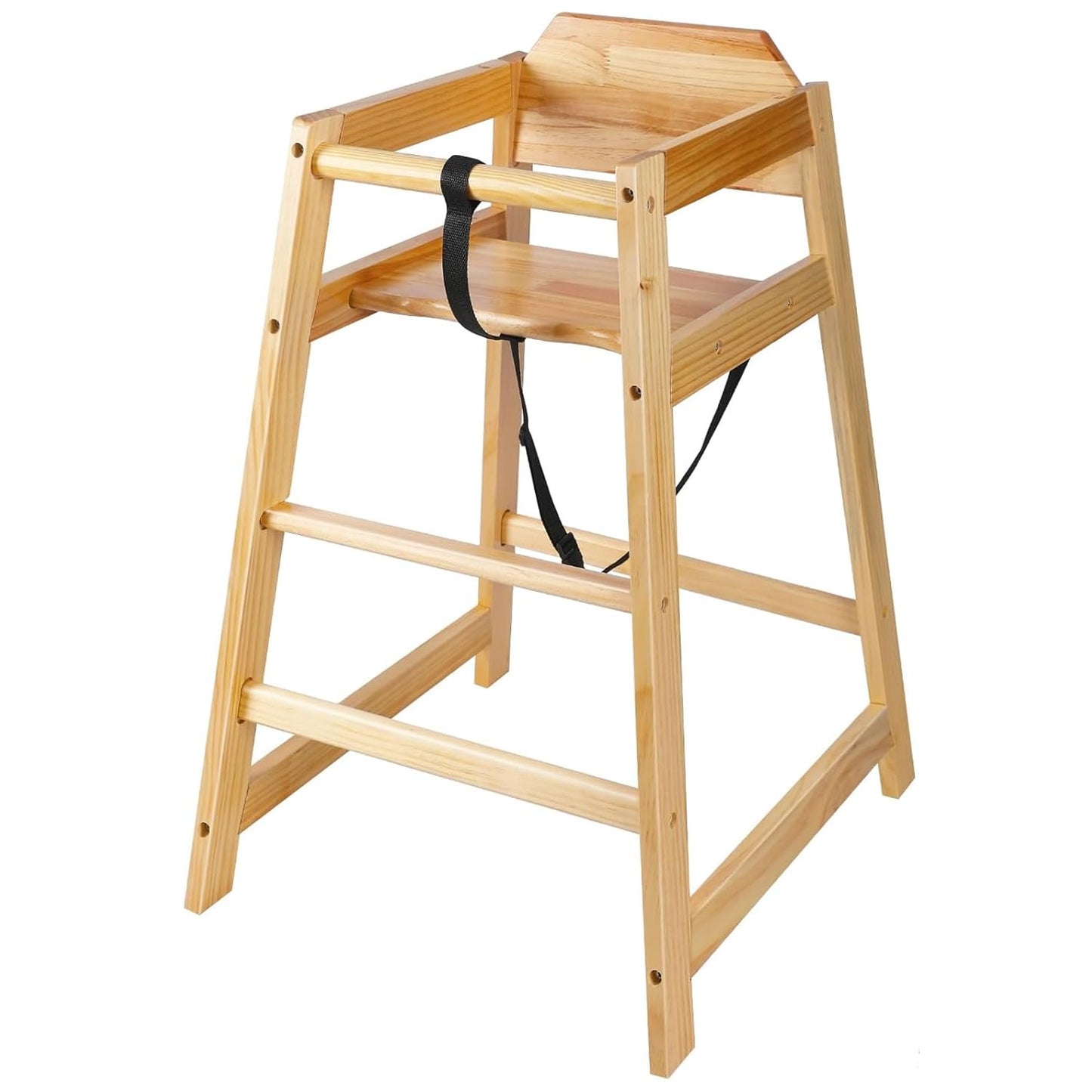 Neoflavie Silla alta de madera para bebés y niños pequeños, natural...