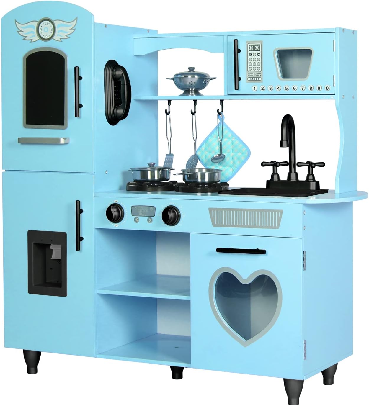 TaoHFE Juego de Cocina de Juguete, Juego de Cocina Azul para Niños...