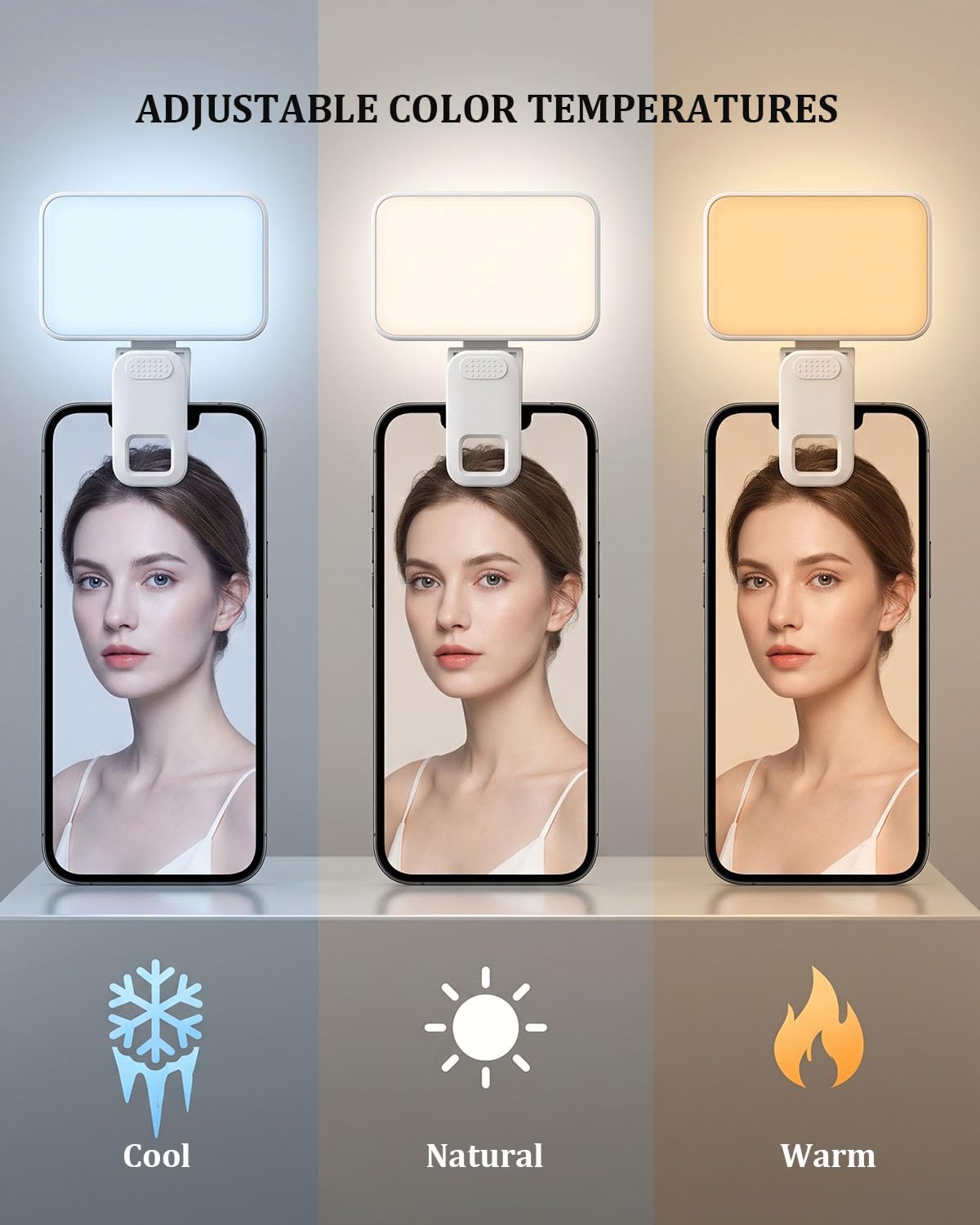 Luz de Selfie Portátil para iPhone: 90 Luces de Relleno LED Recarga...