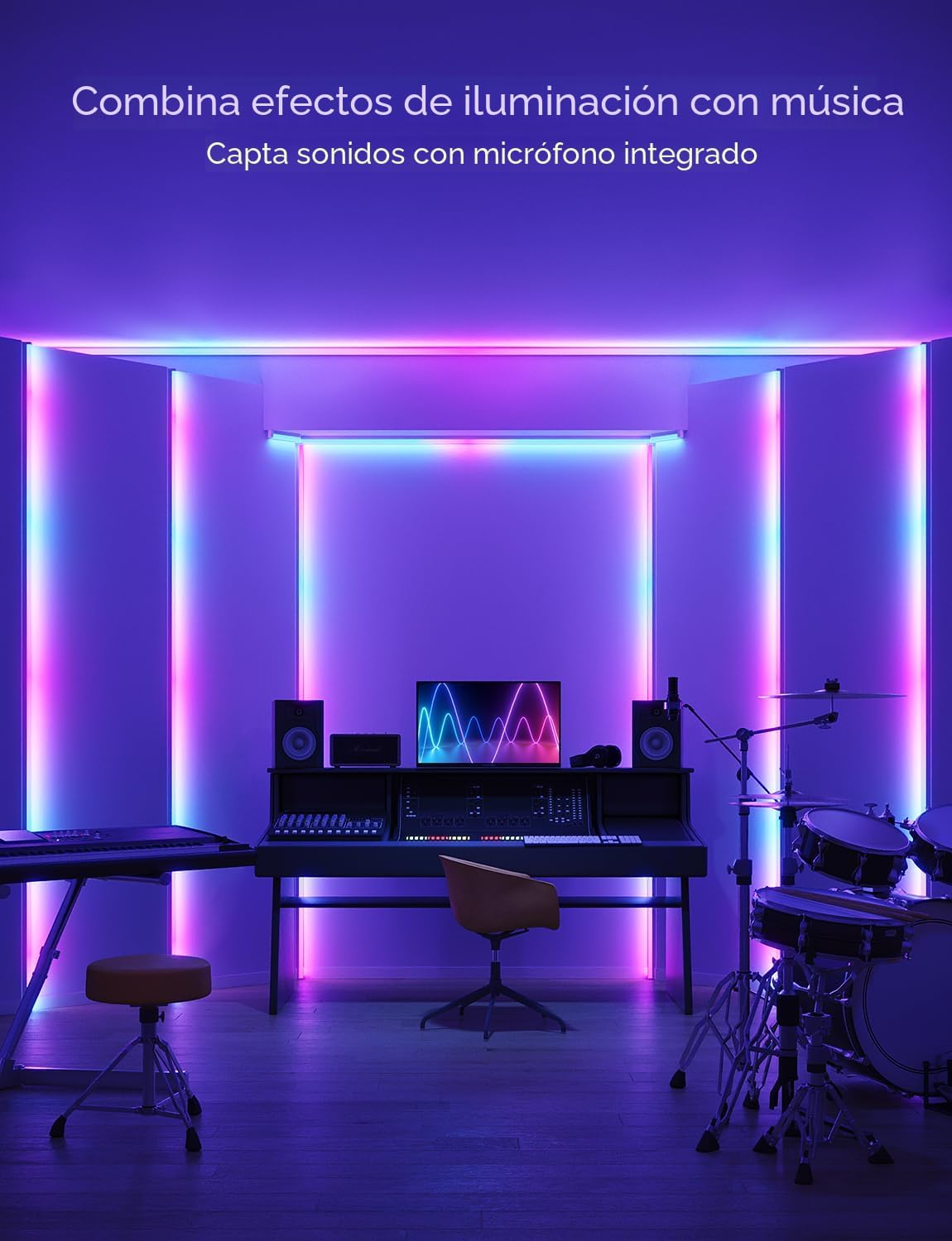 Govee RGBIC Tiras de Luces LED de 32.8 pies con Cubiertas, Luces In...