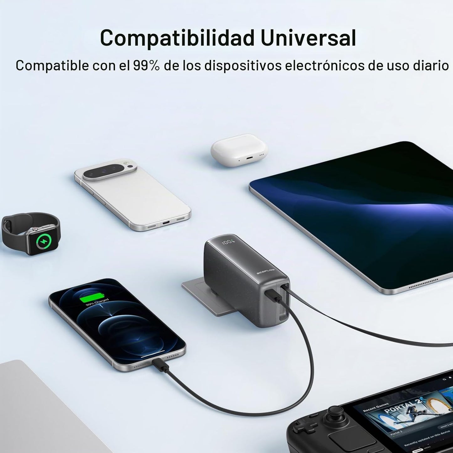 EF ECOFLOW Rapid - Cargador portátil 3 en 1 de 45 W con enchufe de...