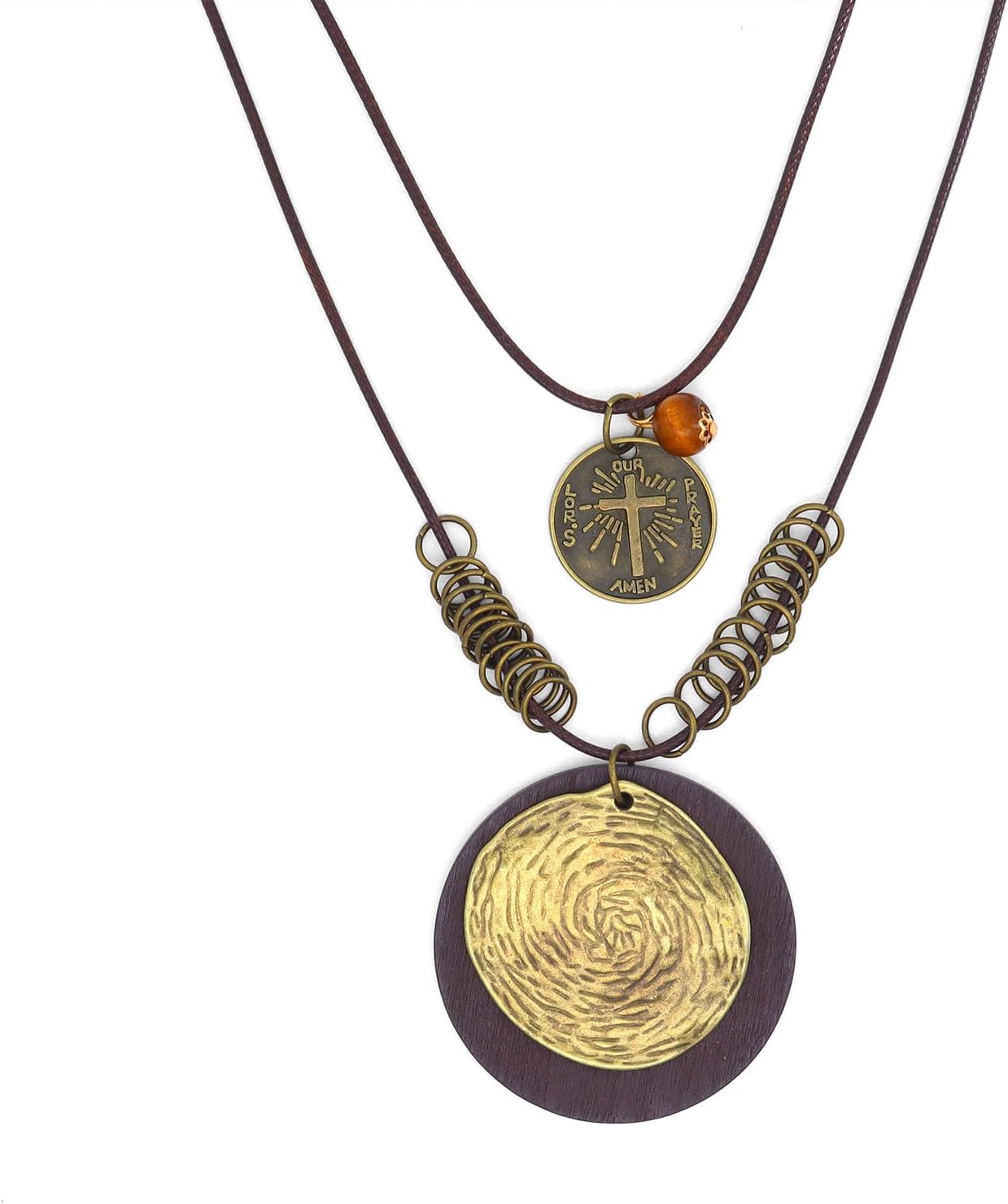 GIGB PBDK Collares largos bohemios para mujer, cordón de cuero apil...