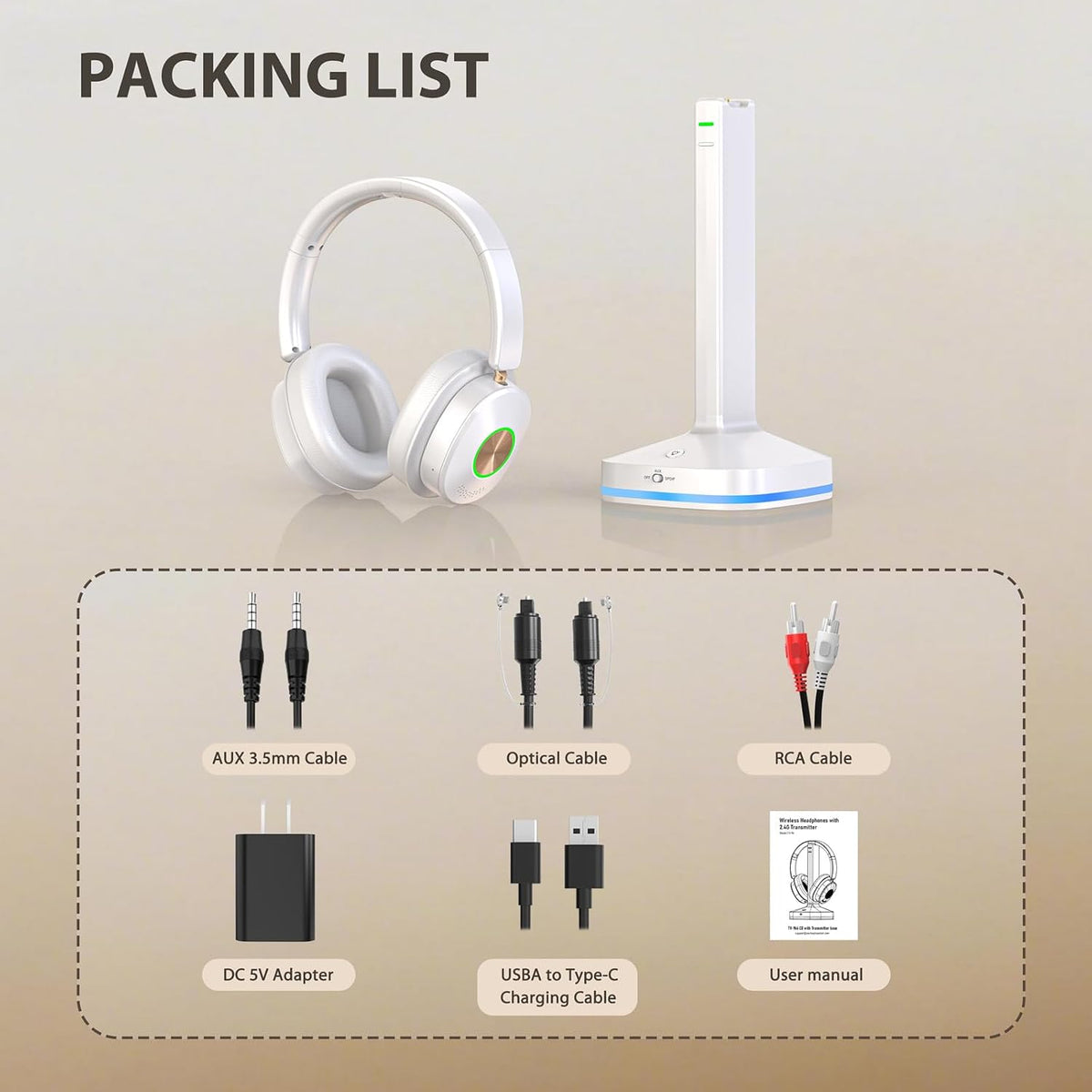 Earbay Auriculares inalámbricos para ver televisión, auriculares Bl...
