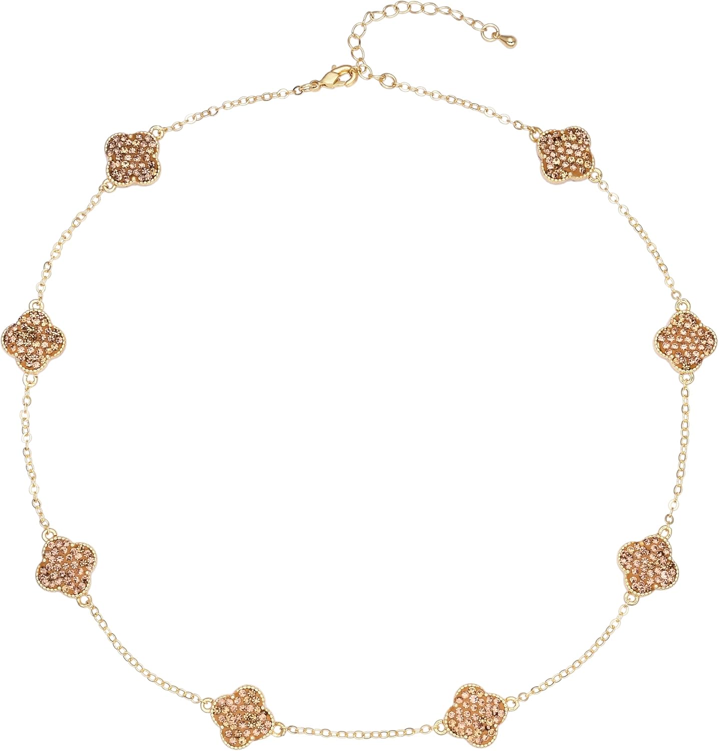Billet-doux Collar de trébol chapado en oro de 18 quilates para muj...